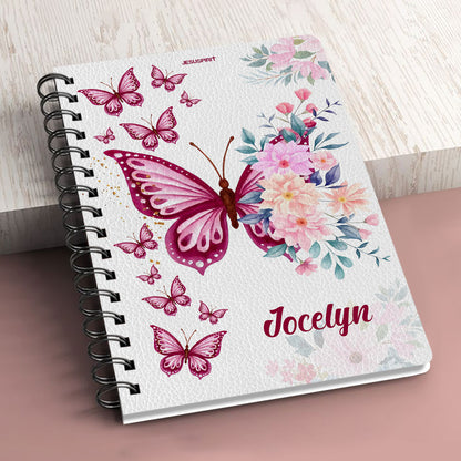 Jesuspirit | Personalized Spiral Journal | Flower & Butterfly | Psalms 9:1 | Christian Gifts For Family SJH732