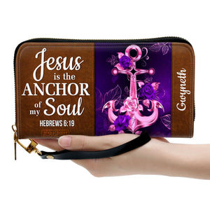 Jesus Is The Anchor Of My Soul - Personalized Christian Clutch Purse CP23