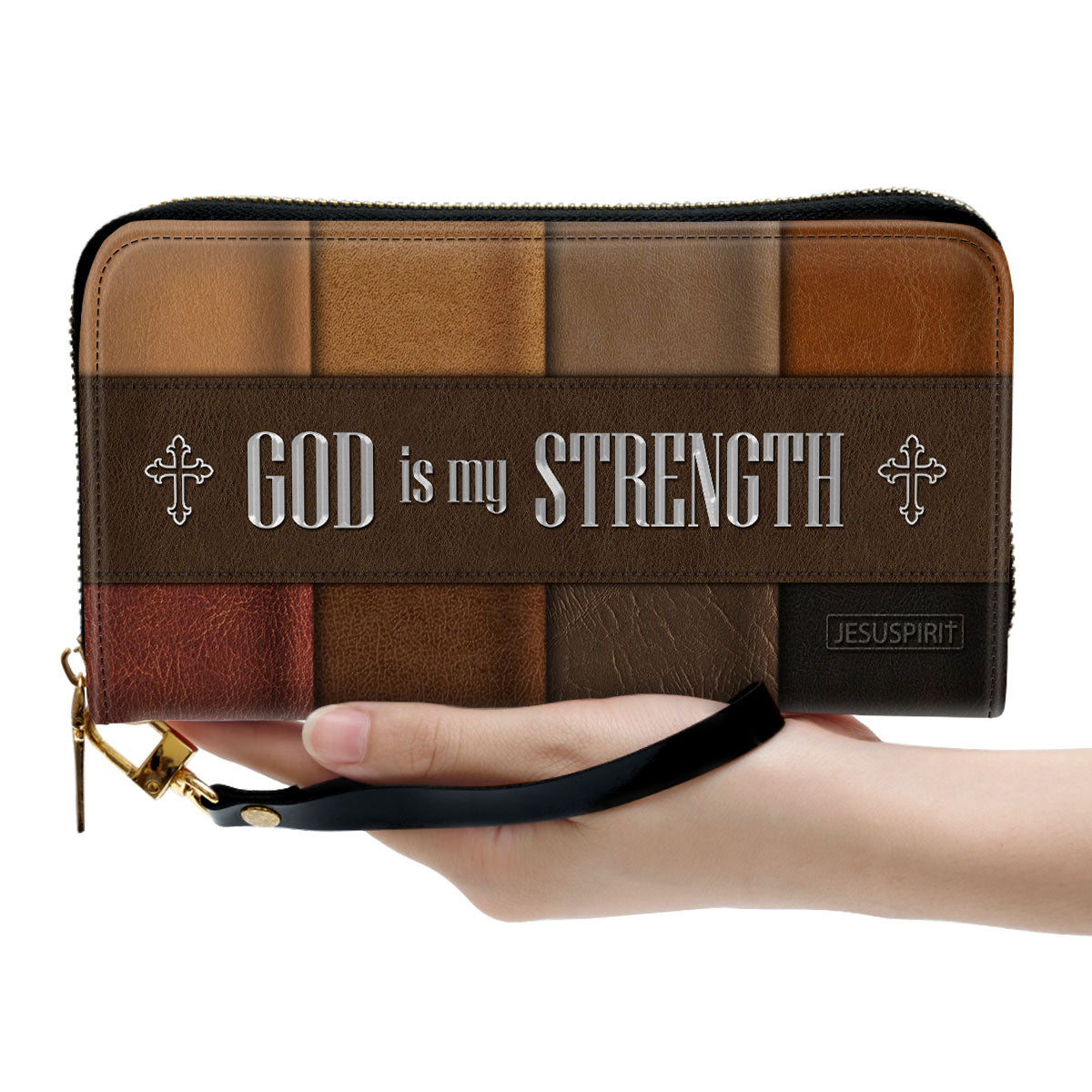 God Is My Strength - Lovely Christian Clutch Purse CP07