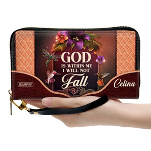 God Is Within Me, I Will Not Fall - Unique Personalized Clutch Purse M06