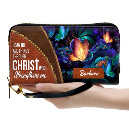 I Can Do All Things Through Christ - Beautiful Personalized Clutch Purse NUH275