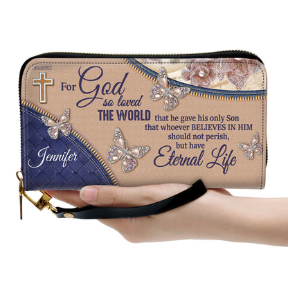 For God So Loved The World - Special Personalized Clutch Purse NUH285