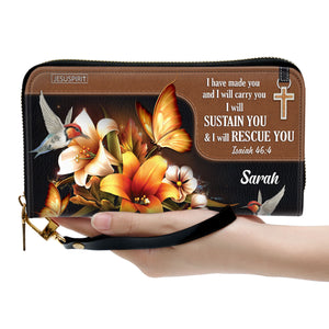 I Will Sustain You And I Will Rescue You - Pretty Personalized Butterfly Clutch Purse NUH294
