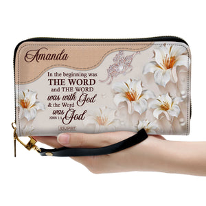 Awesome Personalized Butterfly Clutch Purse - The Word Was With God NUH337