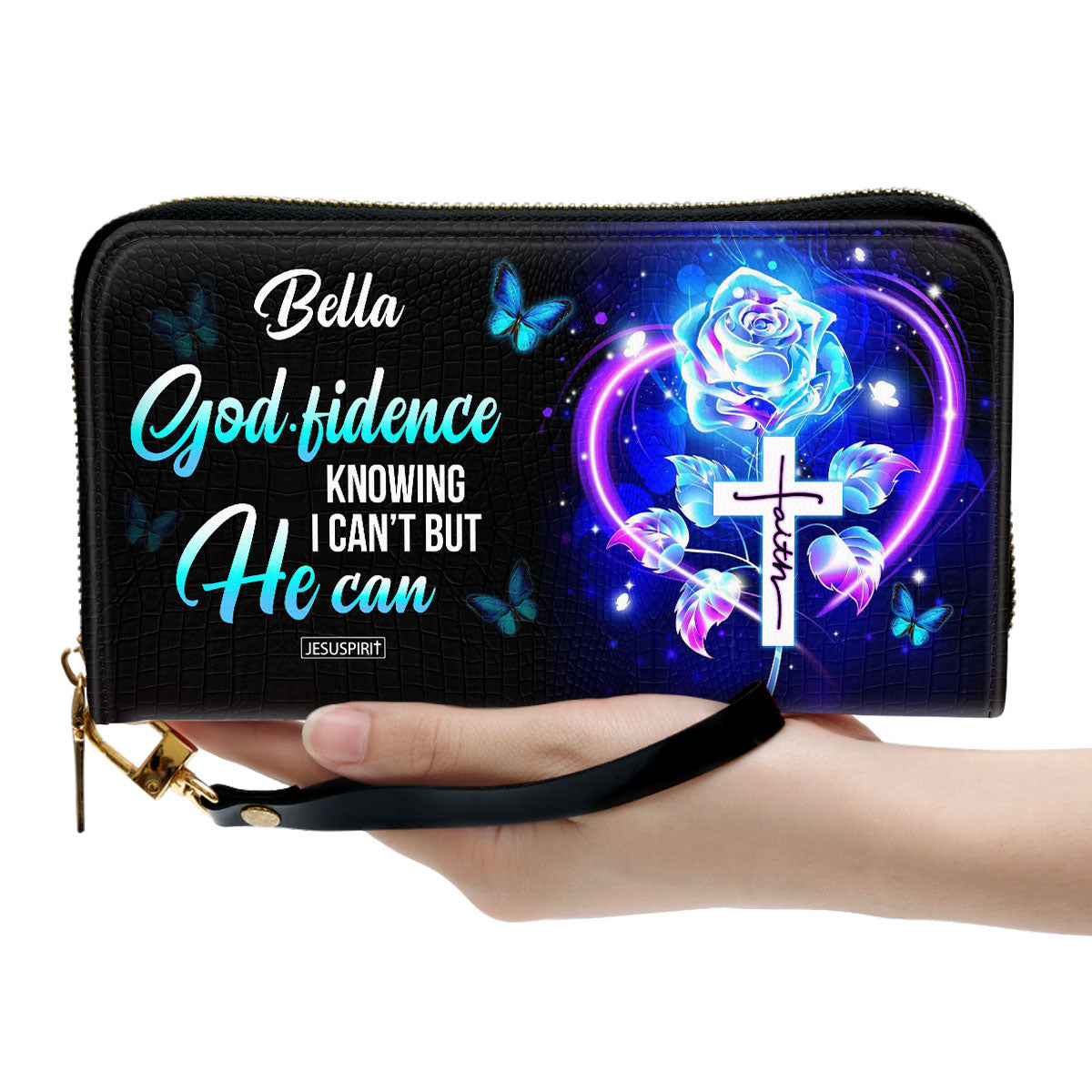 Godfidence Knowing I Can‘t But He Can - Awesome Personalized Clutch Purse NUH400