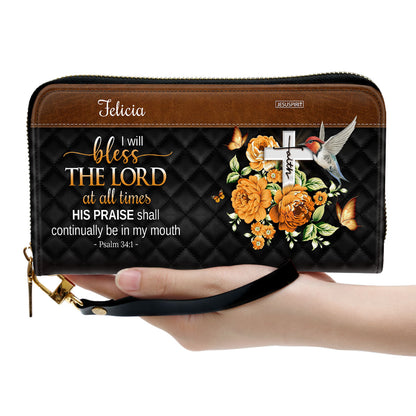 Must-Have Personalized Clutch Purse - I Will Bless The Lord At All Times NUH430