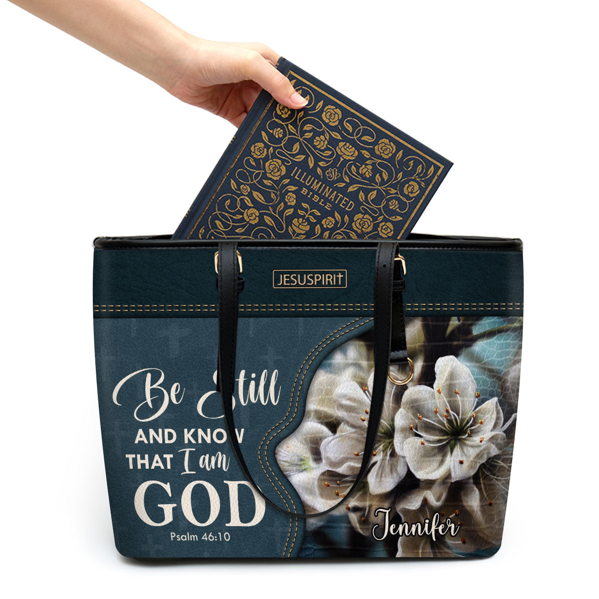 God Is My Source - Large Travel Tote - Black