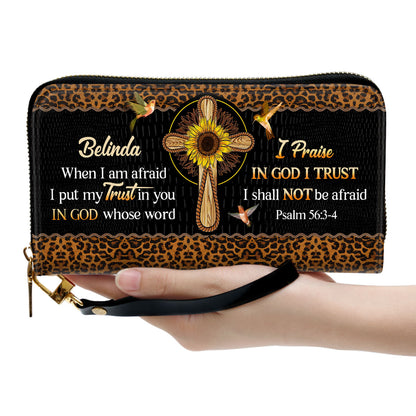 In God I Trust I Shall Not Be Afraid - Beautiful Personalized Clutch Purse NUM434