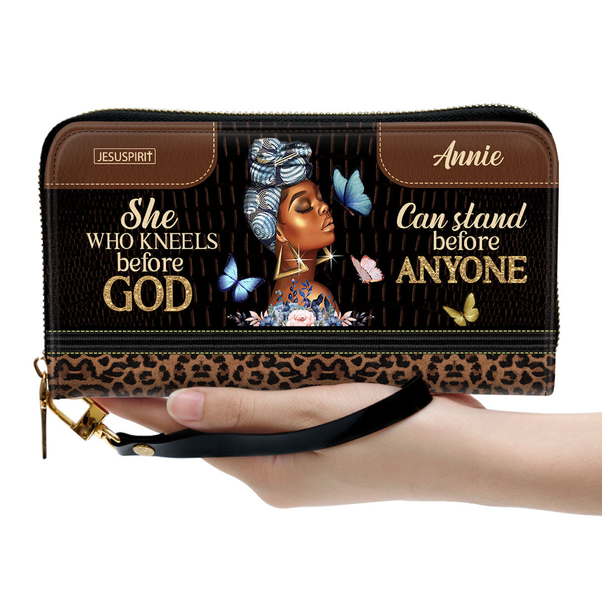 Must-Have Personalized Clutch Purse - She Who Kneels Before God Can Stand Before Anyone NUM484