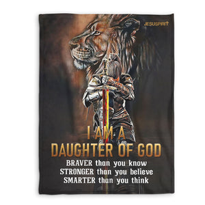 Jesuspirit | I Am A Daughter Of God | Special Lion Fleece Blanket | Motivational Gift For Christians FBHN623