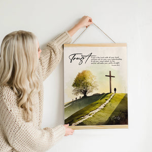 Proverbs 3:5-6 | Jesuspirit Personalized Magnetic Canvas Frame | Trust In The Lord With All Your Heart | Meaningful Gift For Spiritual Friends MCFM01