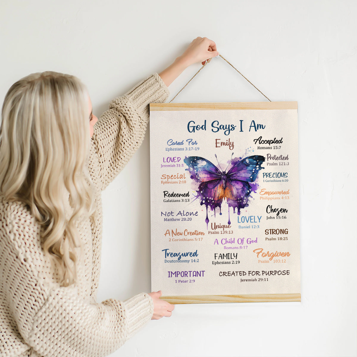 Jesuspirit Personalized Magnetic Canvas Frame | Worship Gift For Her | What God Says About You MCFM07