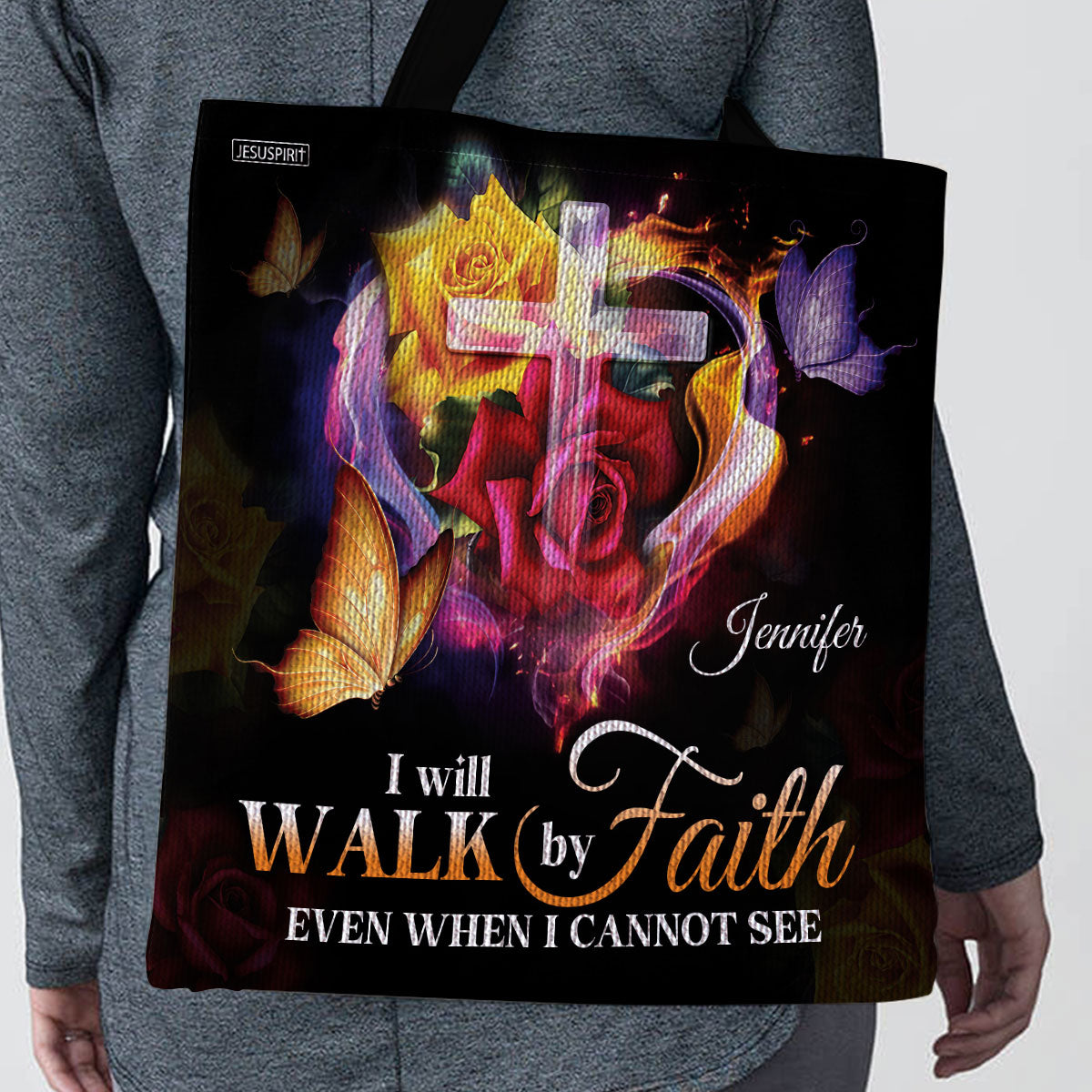 I Will Walk By Faith Even When I Cannot See Him - Awesome Personalized Tote Bag NUH433