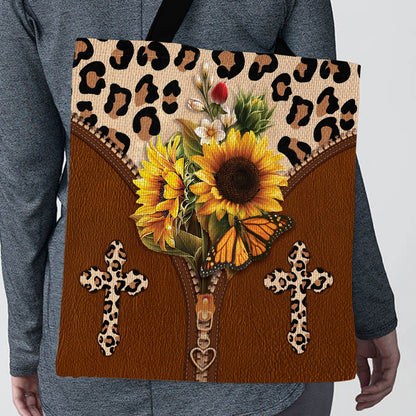 Pretty Sunflower Leopard Tote Bag NM142