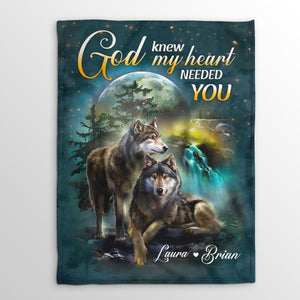 Jesuspirit | God Knew My Heart Neeeded You | Best Valentine Gifts For Christian Couple | Personalized Fleece Blanket FBH822