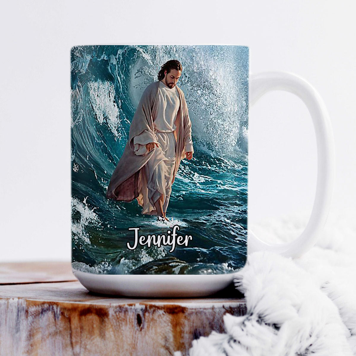 Awesome Personalized White Ceramic Mug - Products I Will Walk By Faith Even I Cannot See NUH262