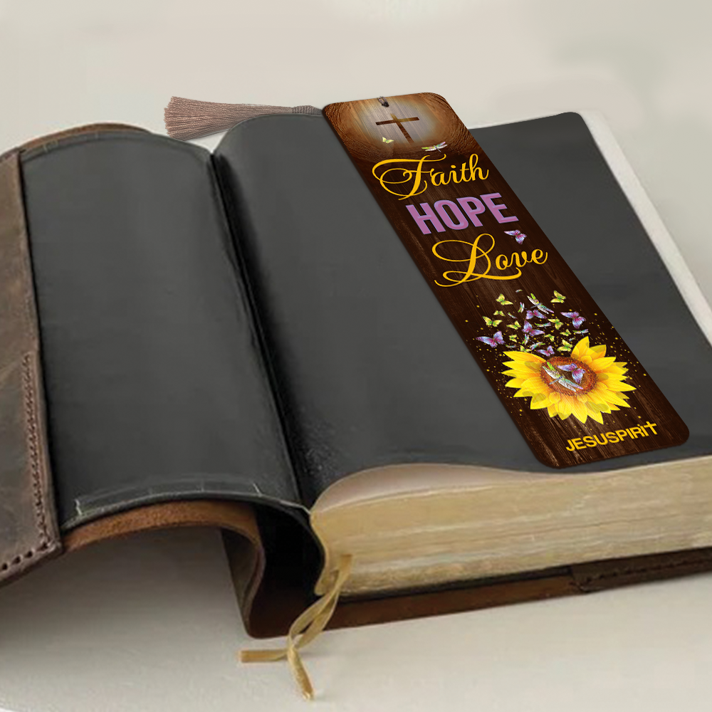 Meaningful Personalized Wooden Bookmarks - Faith Hope Love BM18