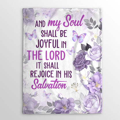 Jesuspirit Fleece Blanket | Flower And Butterfly | Psalm 35:9 | My Soul Shall Be Joyful In The Lord FBH620