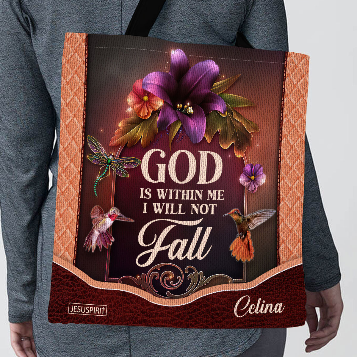 God Is Within Me, I Will Not Fall - Awesome Personalized Tote Bag M06