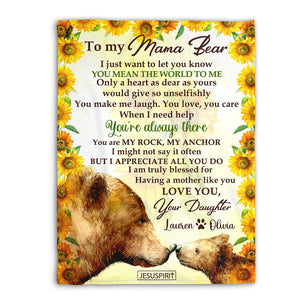 Beautiful Personalized Fleece Blanket For Mom - You Mean The World To Me HIHN324