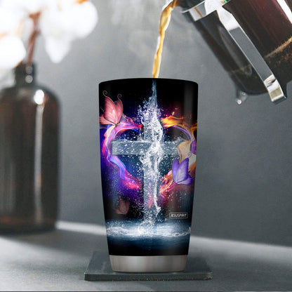 Special Personalized Stainless Steel Tumbler 20oz - Out Of His Heart Will Flow Rivers Of Living Water NUH460