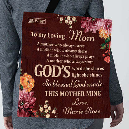 To My Loving Mom - Stunning Personalized Tote Bag NUHN372