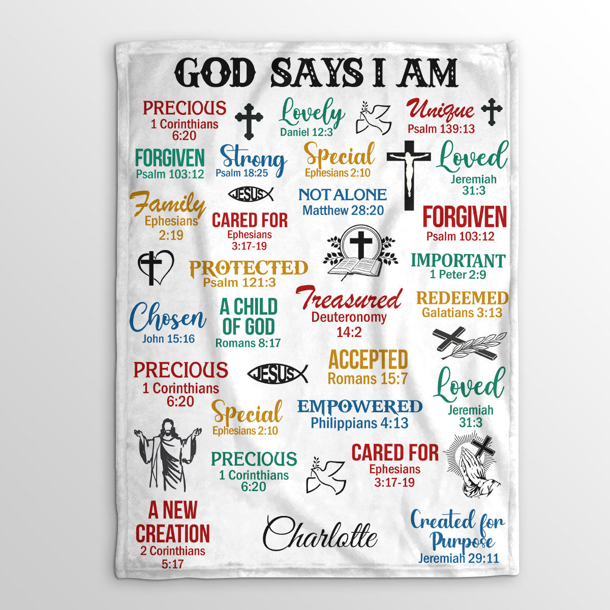 Jesuspirit Personalized Fleece Blanket | What God Says About You | Unique Spiritual Gifts For Christians FBH742