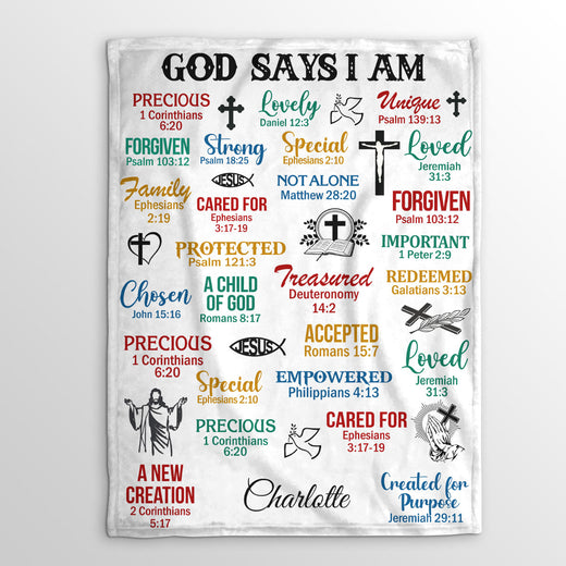 Jesuspirit Personalized Fleece Blanket | What God Says About You | Unique Spiritual Gifts For Christians FBH742