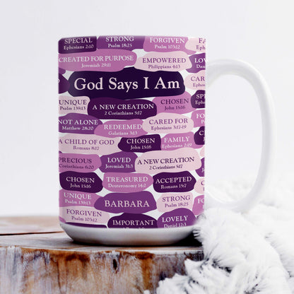 Jesuspirit Personalized Ceramic Mug | Spiritual Gift For Bible Friends | What God Says About You CCMHN699