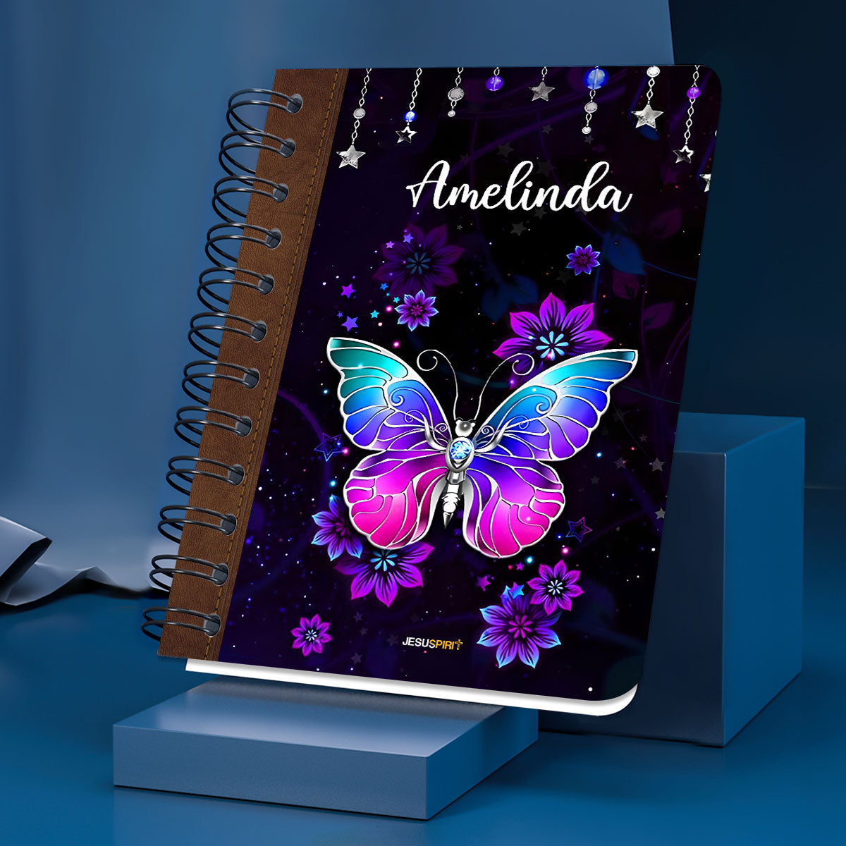 Jesuspirit Personalized Flower Spiral Journal | It Is More Blessed To Give Than To Receive | Acts 20:35 H38