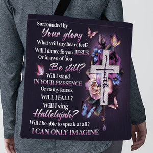 Lovely Floral Cross Tote Bag - Will I Stand In Your Presence NHN132