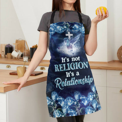 Jesuspirit | Humming Bird And Cross | Apron With Neck Strap | It's Not Religion, It's A Relationship A52