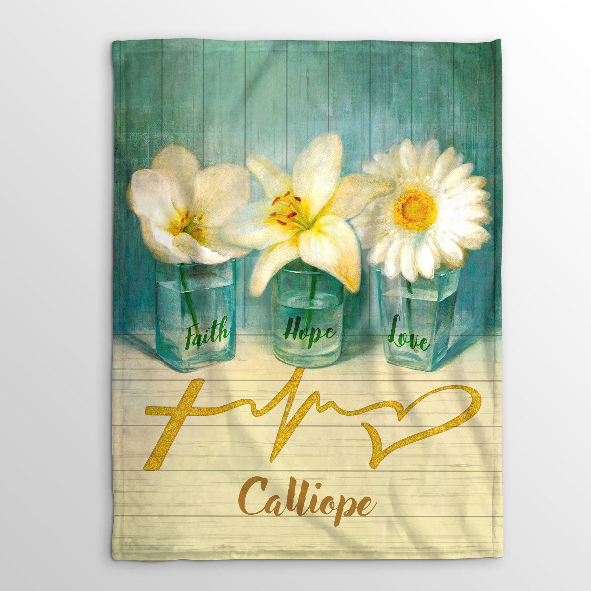 Jesuspirit Personalized Fleece Blanket | Faith Hope Love | Daisy And Lily | Spiritual Gifts For Christian People FBH781