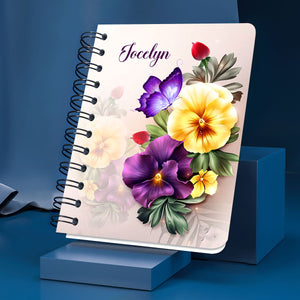 Jesuspirit | Personalized Flower Spiral Journal | Be Happy In Your Hope | Romans 12:12 | Christ Gifts For Prayer Family SJH728