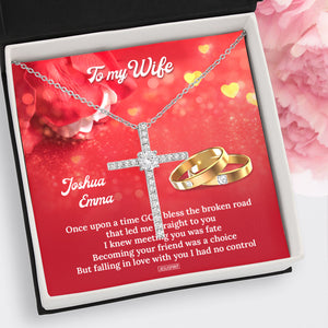 Beautiful Personalized CZ Cross For Wife - Meeting You Was Fate NUH420