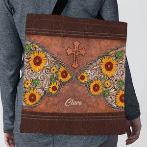 Pretty Personalized Sunflower Tote Bag NM148