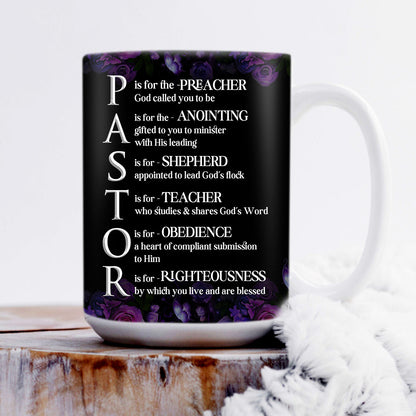 Jesuspirit | Unique Black Ceramic Mug | P Is For The Preacher God Called You To Be | Religious Gift For Christian People CCMH713