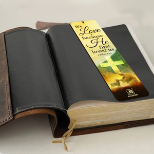 Jesuspirit Personalized Wooden Bookmarks | 1 John 4:19 | Jesus and Lamb | We Love Because He First Loved Us HN124