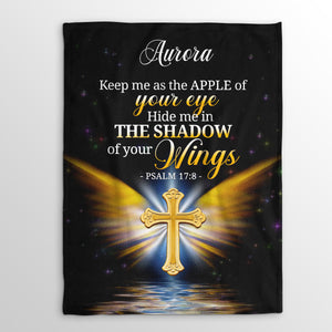Jesuspirit | Psalm 17:8 | Hide Me In The Shadow Of Your Wings | Religious Gifts For Christian People | Personalized Fleece Blanket FBH779