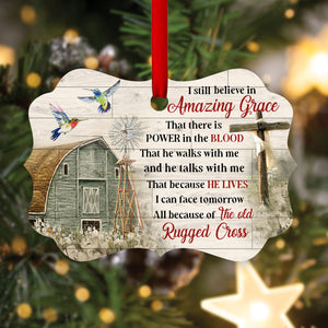Lovely House and Cross Aluminium Ornament - I Still Believe In Amazing Grace NUHN145E