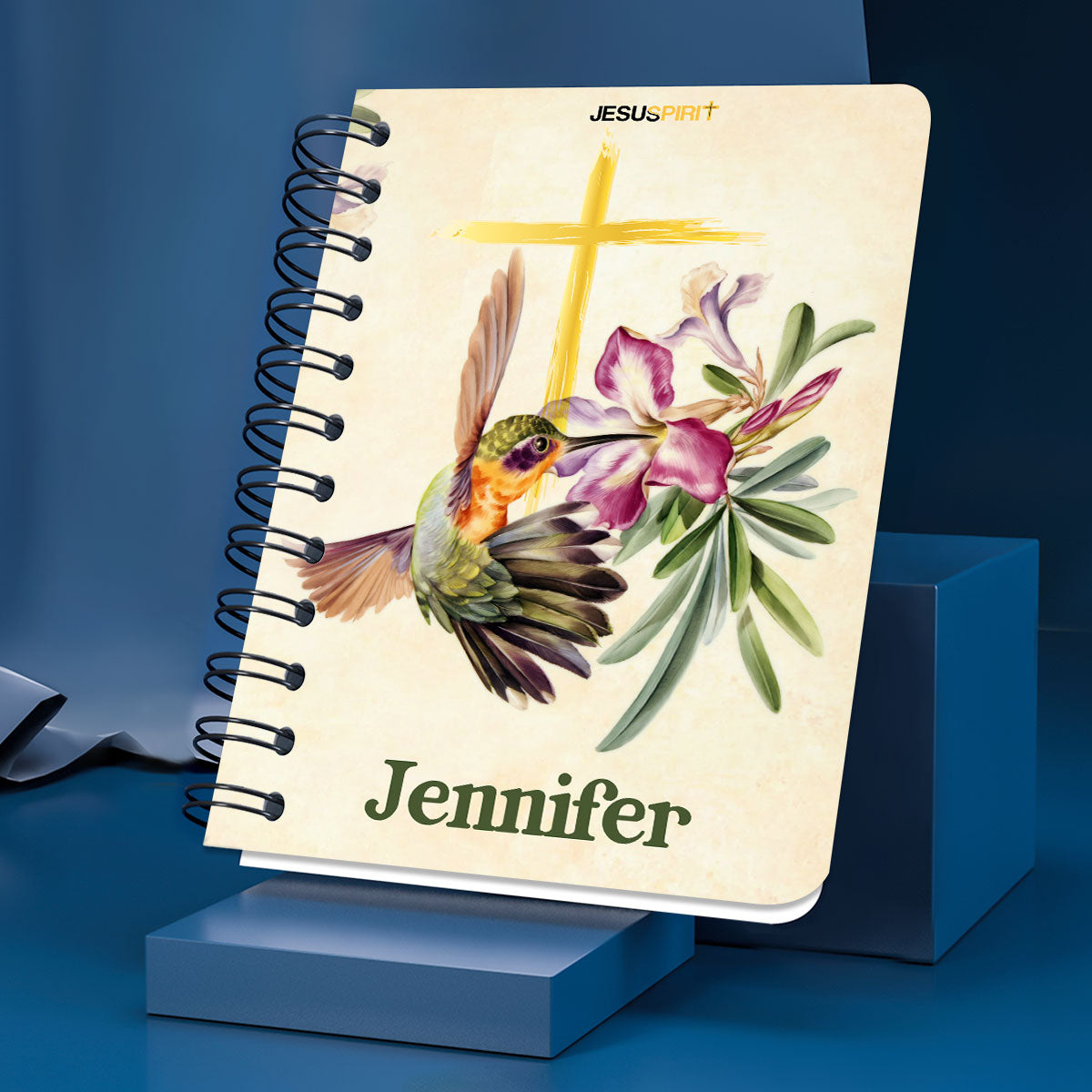 Jesuspirit | The Lord Has Done Great Things For Us | Psalm 126:3 | Flower And Humming Bird | Personalized Spiral Journal HN144