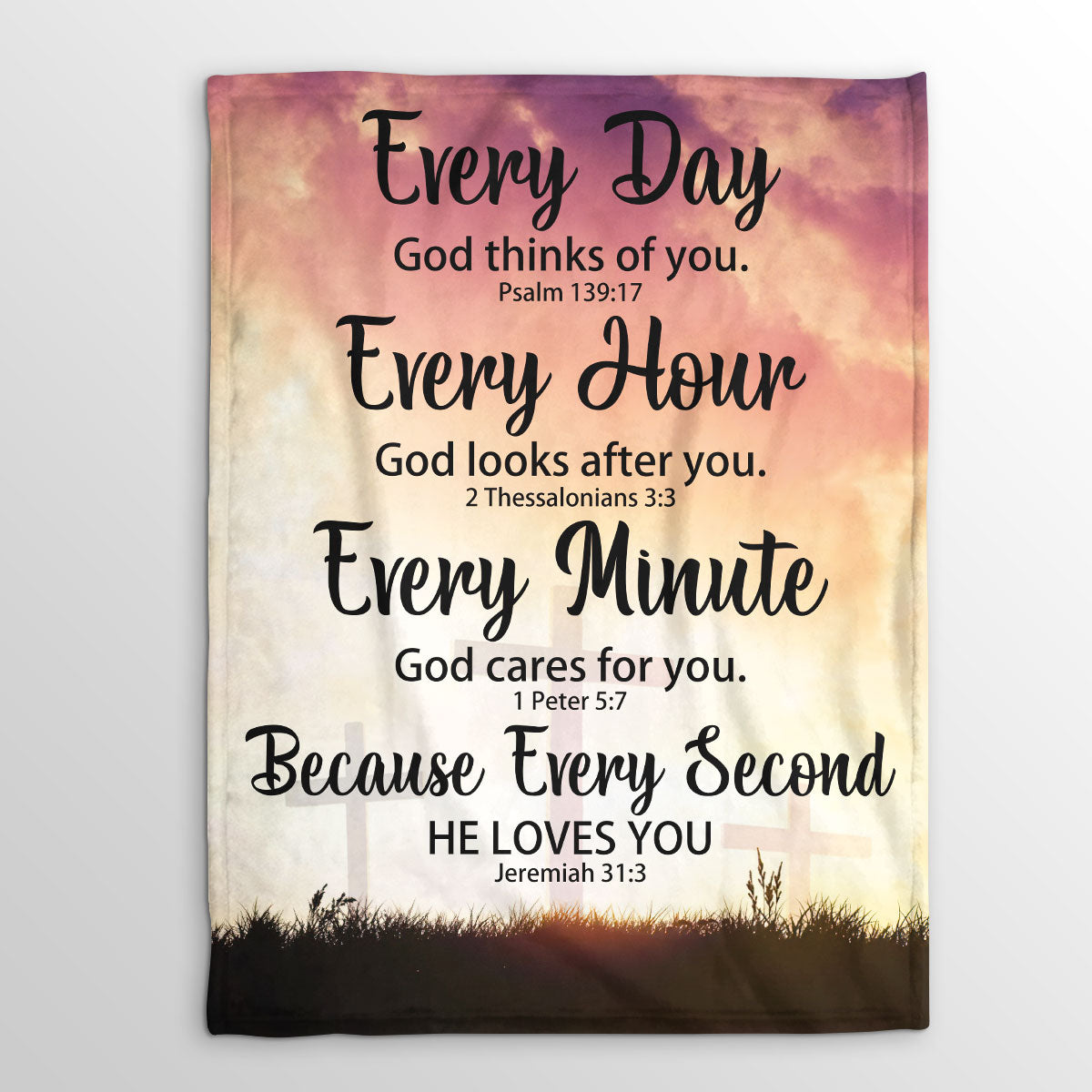 Jesuspirit | Everyday God Thinks Of You | Meaningful Gift For Christian Friends | Special Fleece Blanket FBHN600