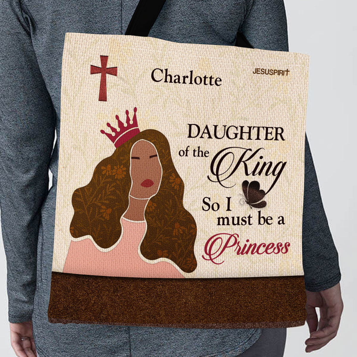 Jesuspirit Personalized Tote Bag | Daughter Of The King | Christian Gifts For Religious Woman TBHN660