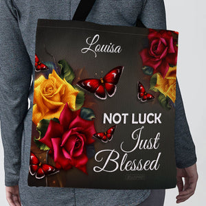 Meaningful Personalized Tote Bag - Not Luck, Just Blessed H08