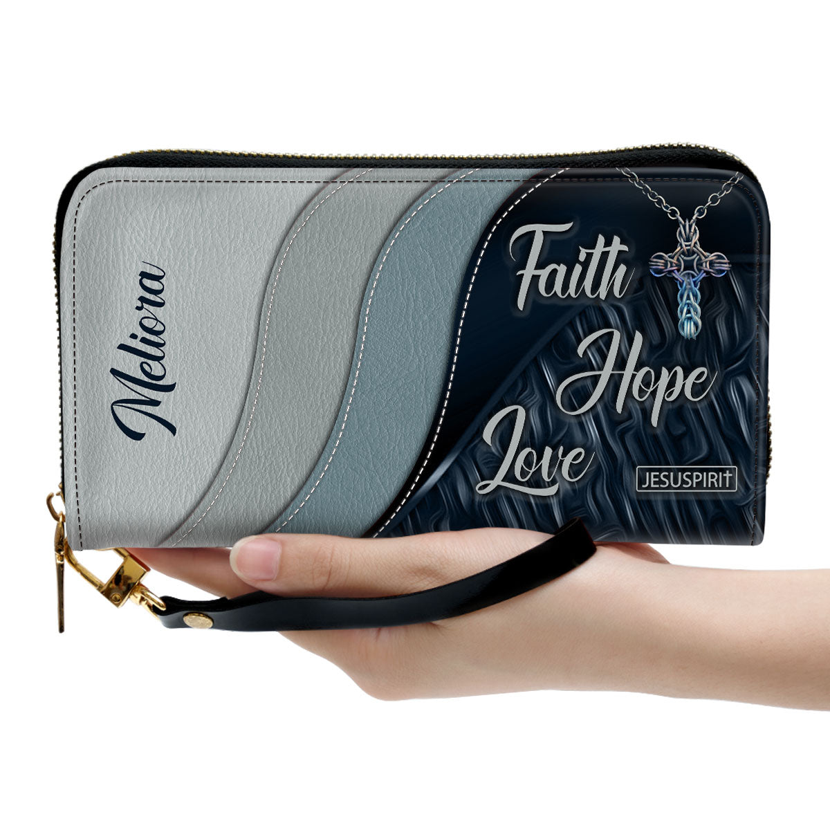 Beautiful Personalized Clutch Purse - Faith, Hope, Love HM406