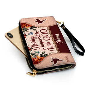 Nothing Is Impossible With God - Adorable Personalized Clutch Purse M04