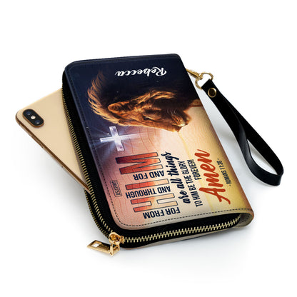 Awesome Personalized Clutch Purse - To Him Be The Glory Forever NUH462