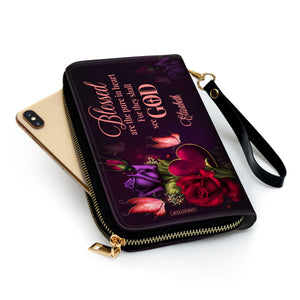 Must-Have Personalized Clutch Purse - Blessed Are The Pure In Heart For They Shall See God NUH472