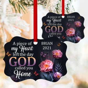 Jesuspirit Personalized Memorial Aluminium Ornament | The Day God Called You Home | Flower & Butterfly AOM1