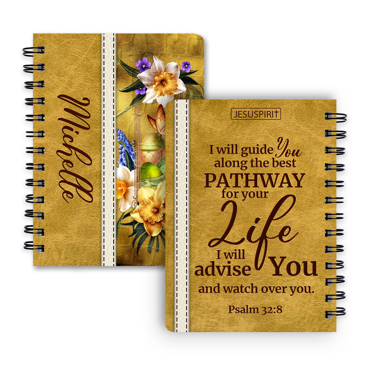 I Will Advise You And Watch Over You - Pretty Personalized Spiral Journal NUHN383